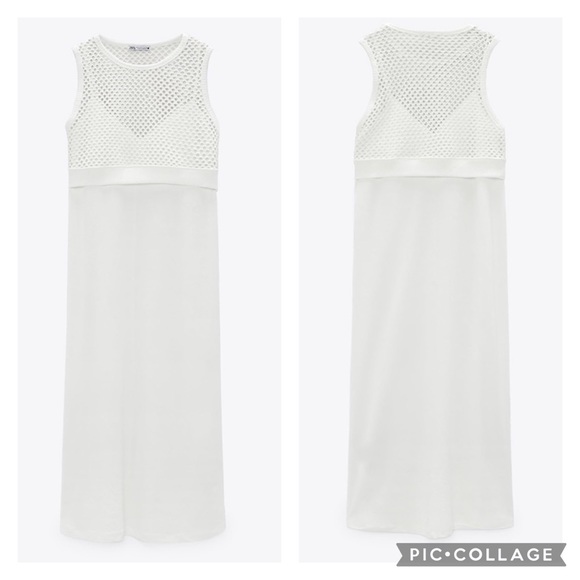 NWT- Zara CONTRAST DRESS Size S - Picture 2 of 6